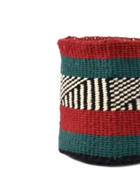 Cesto in sisal e lana riciclata, multicolore